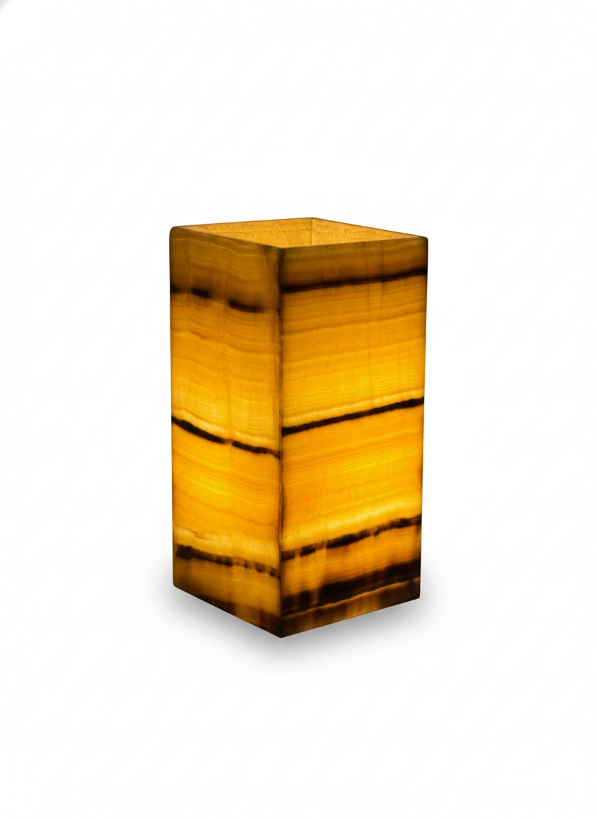 Hu3 Matter™ Sandstone Glow Box — Natural Lamp (With Lid / Open Top)