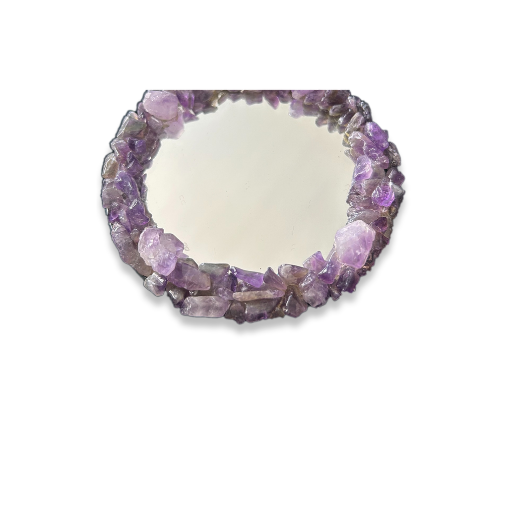 Hu3 Matter™ Amethyst Crystal Mirrored Coaster (Handmade)
