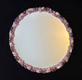 Hu3 Matter™ Amethyst, Rose and Clear Quartz Aura Crystal Mirror – Hand-Adorned Gemstone Frame Wall Mirror